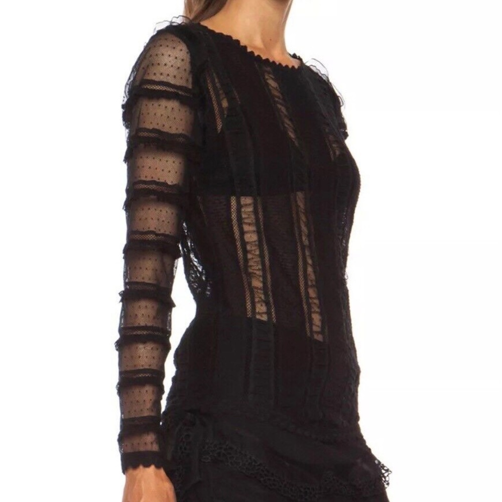 ISABEL MARANT Quena Plumeti Embroidered Long Sleeve Blouse, Black - Picture 2 of 10